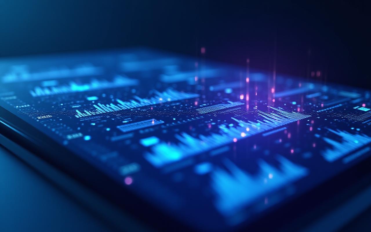 Sophisticated data visualization on glass surface